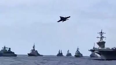 این تصاویر حضور ناو آبراهام لینکلن در دریای عرب است؟