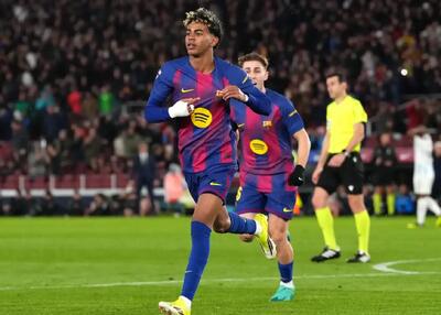 صحنه جالب یامال در بازی بارسا