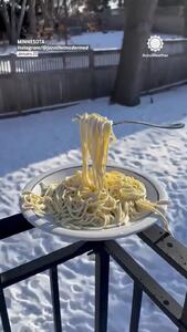  یخ زدن پاستا در سرمای مینه‌سوتا