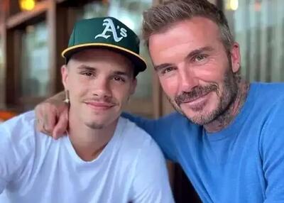 عکس| بکام و پسرش؛ کری‌خوانی‌های جذاب بر سر منچستر و آرسنال!