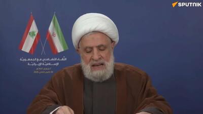  تجمع همبستگی در حومه جنوبی بیروت در حمایت از ایران و رد تهدیدات آمریکا