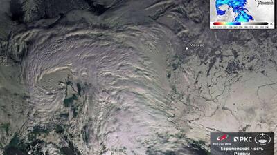  سازمان فضایی روسیه تصویر یک طوفان برفی را بر فراز مسکو منتشر کرد