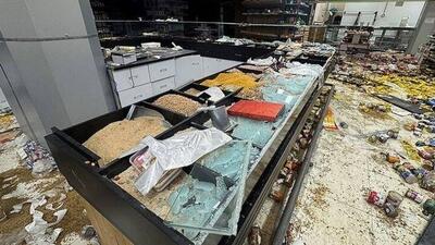  تخریب بازار روز توسط اغتشاشگران در مبارکه اصفهان