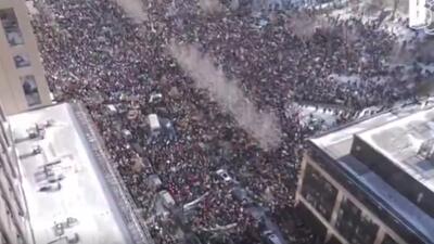  تصاویر هوایی از حضور گسترده معترضان در ایالت مینه‌سوتا