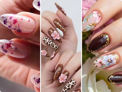  12 ایده طراحی ناخن گل گلی؛ خانم‌های خوش انرژی سراغ این مدل‌ها می‌روند - چی بپوشم