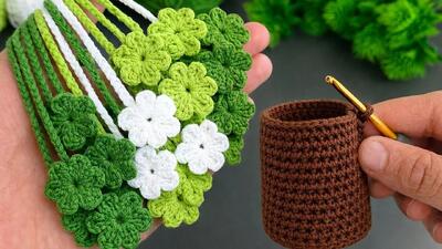  ساخت گل های آویزی قلاب بافی؛ دکوری شیک و پرطرفدار