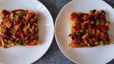  طرز تهیه پیتزا با نان تست | سریع و خوشمزه در هواپز !