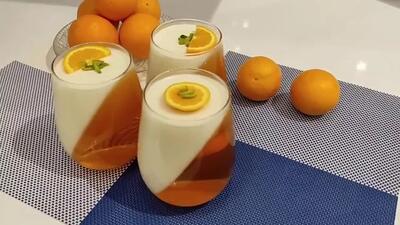  طرز تهیه دسر ۲ رنگ ژله ای | دسر پاناکوتا با ژله پرتقال !