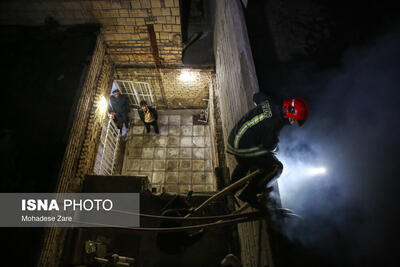  آتش‌سوزی انبار مبل - مشهد