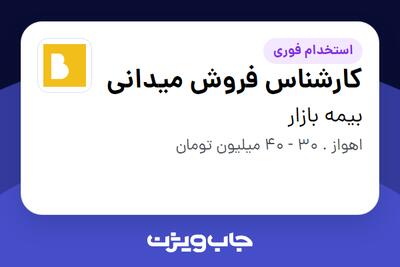  استخدام کارشناس فروش میدانی در بیمه بازار