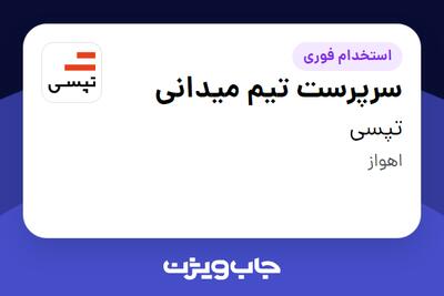  استخدام سرپرست تیم میدانی در تپسی