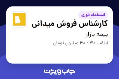  استخدام کارشناس فروش میدانی در بیمه بازار