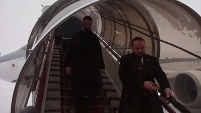  احمد الشرع، رئیس جمهور سوریه، برای دیدار با ولادیمیر پوتین، رئیس جمهور روسیه، وارد مسکو شد