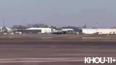  هواپیمای ناسا هنگام فرود اضطراری در شهر هوستون، با شکم خود روی باند فرودگاه نشست