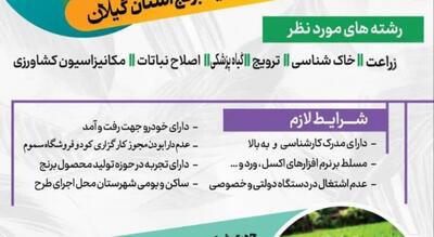 فراخوان تخصصی جذب کارشناسان طرح جهش تولید برنج در گیلان تا ۵ بهمن