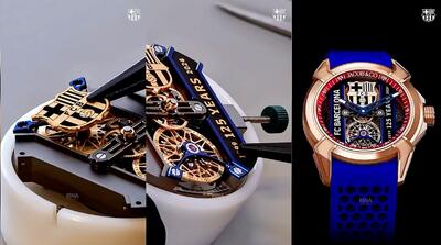 ساعت مچی با طرح و لوگوی باشگاه بارسلونا