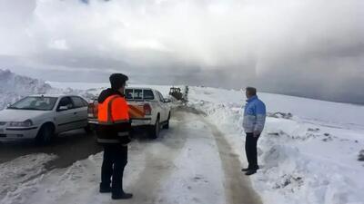  مسافران گرفتار در برف و کولاک محور تکاب