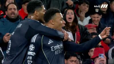 گل اول رئال مادرید به بنفیکا (گل تماشایی کیلیان امباپه)