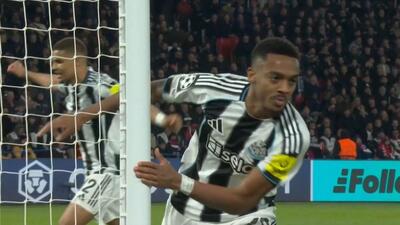 گل اول نیوکاسل به پاری سن ژرمن (جوزف ویلوک)