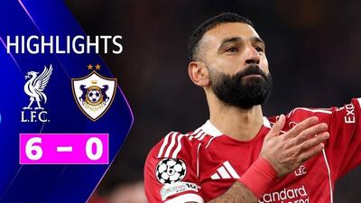 خلاصه بازی لیورپول 6-0 قره باغ