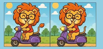  بازی فکری؛ ۳ تفاوت تصویر شیر مورتور سوار و تو ۵ ثانیه پیدا کن و ثابت کن چشمات ۱۰/۱۰