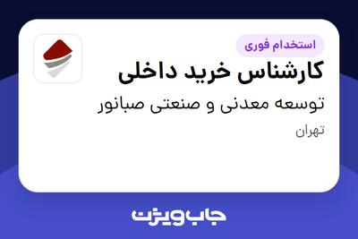  استخدام کارشناس خرید داخلی در توسعه معدنی و صنعتی صبانور