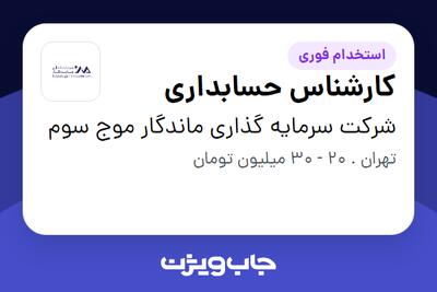  استخدام کارشناس حسابداری در شرکت سرمایه گذاری ماندگار موج سوم