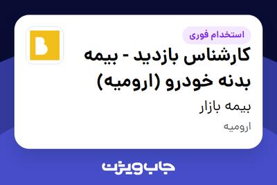  استخدام کارشناس بازدید - بیمه بدنه خودرو  (ارومیه) در بیمه بازار