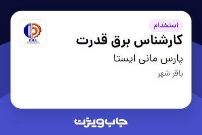  استخدام کارشناس برق قدرت - آقا در پارس مانی ایستا