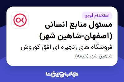  استخدام مسئول منابع انسانی (اصفهان-شاهین شهر) در فروشگاه های زنجیره ای افق کوروش