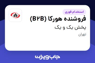  استخدام فروشنده هورکا (B2B) در پخش یک و یک