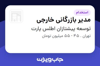  استخدام مدیر بازرگانی خارجی - خانم در توسعه پیشتازان اطلس پارت
