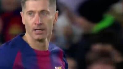 گل اول بارسلونا به کپنهاگن (لواندوفسکی)