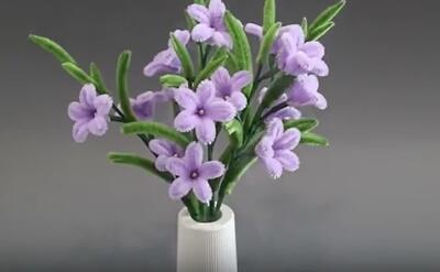  آموزش ساخت گل مصنوعی با پیپ کلینر (لوله پاک کن)