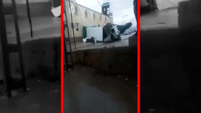  فیلم فرو ریختن مناره مسجد در الجزایر