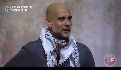  گواردیولا با چفیه فلسطینی: در کنار فلسطین ایستاده‌ایم/ اسرائیل فرزندان ما را می‌کشد