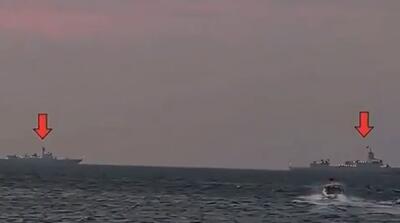 تصاویر حرکت ناوشکن‌های چین سمت آب‌های ایران