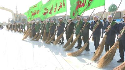  مسجد مقدس جمکران با آیین جاروکشی آماده پذیرایی از زائران شد