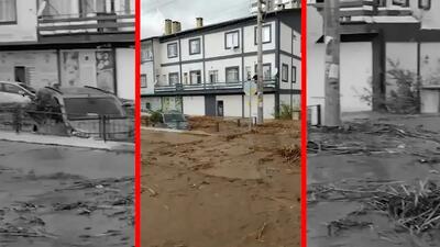  بارش سنگین باران سیل شدید در شهر مرسین ترکیه به راه انداخت