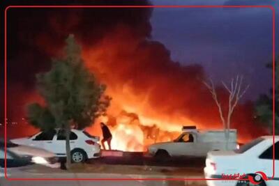  تصاویری از آتش‌سوزی نیزارهای پرند