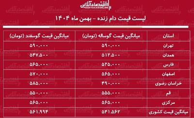  قیمت جدید دام زنده امروز ۱۱ بهمن ۱۴۰۴ / گوسفند زنده کیلویی چند شد؟ + جدول