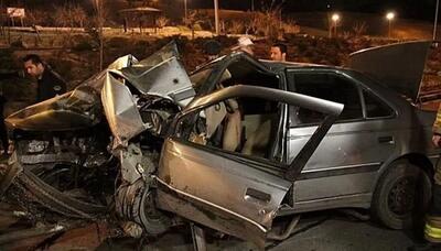 پژو ۴۰۵ واژگون شد؛ دو کشته در یک سانحه رانندگی شبانه