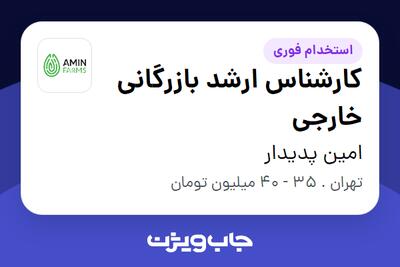 استخدام کارشناس ارشد بازرگانی خارجی در امین پدیدار