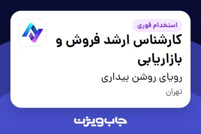  استخدام کارشناس ارشد فروش و بازاریابی در رویای روشن بیداری
