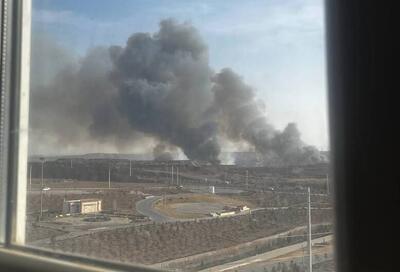 تصاویری از آتش‌سوزی نیزارهای پرند