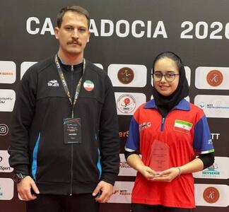 نقره تنیس روی‌میز کانتندر جوانان کاپادوکیا بر گردن دختر نوجوان‌ ایرانی