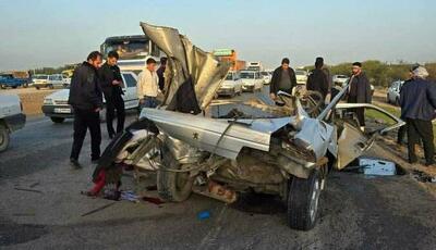 تصادف اتوبوس با چند خودرو، پنج کشته برجا گذاشت