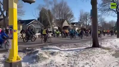  اعتراض هزاران دوچرخه‌سوار در مینیاپولیس به یاد پرستار کشته‌شده