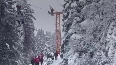 گرفتار شدن ۶۰ نفر در تله‌کابین در دمای زیر صفر در ترکیه