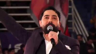مداح مشهدی شعار «این آخرین نبرده» را اجرا کرد